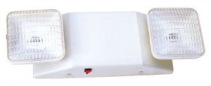 2 Head Emergency Fixture w/Battery, Housing White