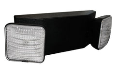 2 Head Emergency Fixture w/Battery, Housing black