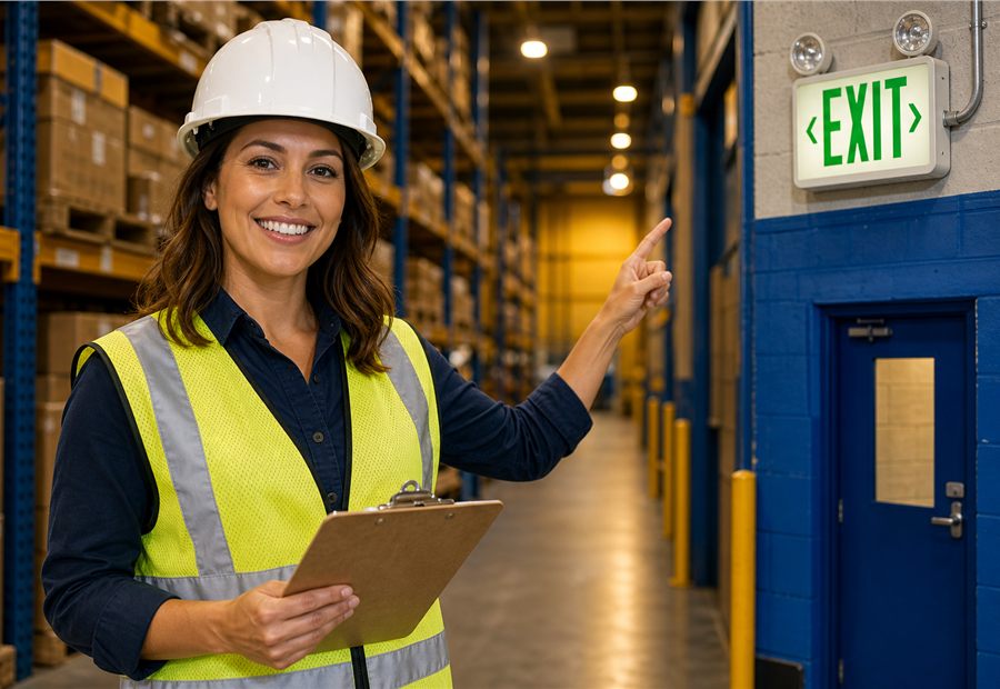 Commercial lighting specialist planning emergency egress lighting
